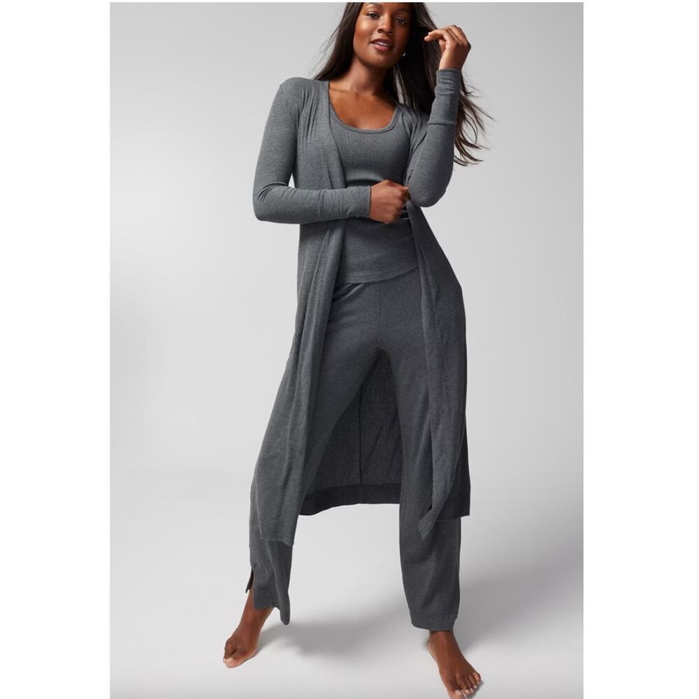 Soma Cool Nights + Days Long Ribbed Cardigan Heather gray size small